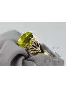 Yellow Peridot Or jaune 8 carats Anneau Style vintage vrc029x-yp Art Deco Bijoux Art Déco russes, style URSS